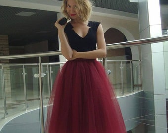 Tulle skirt for women 5 layers / Tutu skirt / Midi Tulle Skirt Bridal / women's plus size tulle skirt / short skirt wedding tulle skirt