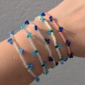 BLUEBERRY - Fruit Beaded Bracelet, Summer Friendship Bracelet, Handmade Seed Bead Jewellery, Stretch Bracelet
