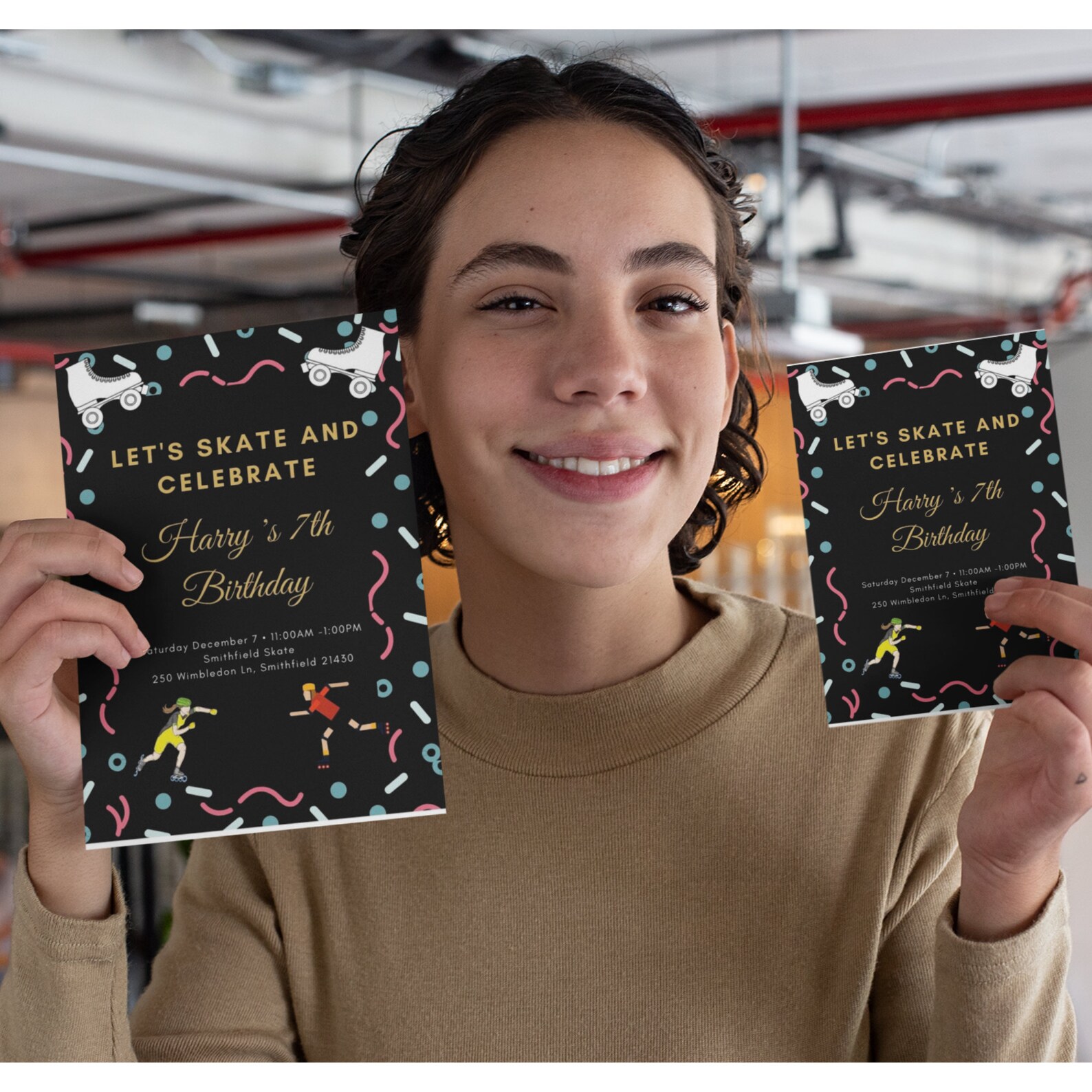 Digital Birthday Invitation for Girls Roller Skating Roller Etsy UK