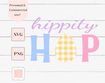 Hippity Hop Svg, Ostern Svg, Ostern Shirt Svg, Osterhase Svg, Svg-Dateien für Cricut, Ostereier Svg, Svg für den Frühling, glücklich Ostern Svg
