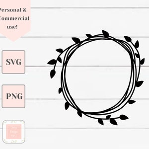Wreath svg | vine wreath svg | circle border svg | floral wreath svg | circle frame svg | Cricut projects | svg digital designs