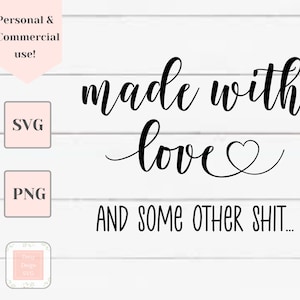 feito com amor e algumas outras merdas svg, porta-panela svg, panela de barro svg, arquivos svg para Cricut, placa de cozinha svg, cozimento svg, avental svg