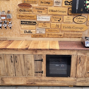 Old Style, Rustic Oak Hand Made Indoor Outdoor Garden Bar/Kitchen units