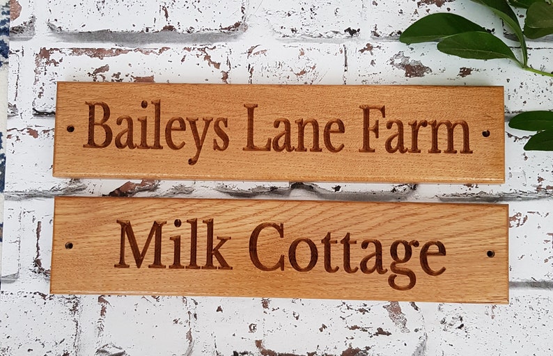Personalised Oak House Sign Carved Custom Engraved Outdoor Etsy UK