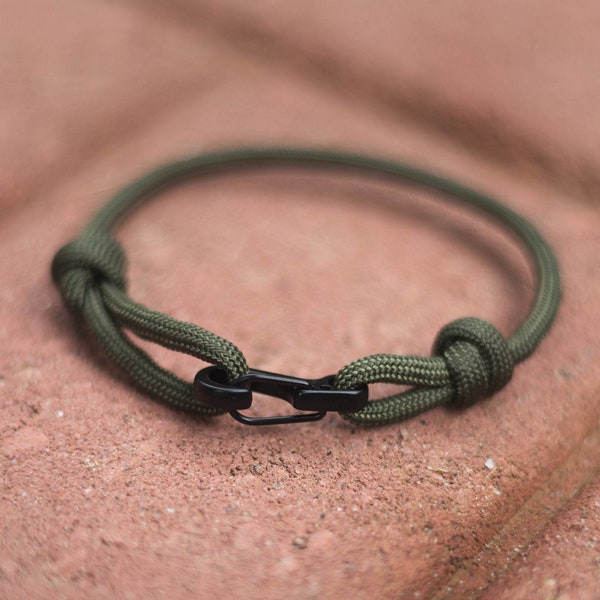 EDC Gear, Olive Bracelet, Tactical Bracelet, Paracord Bracelet, 550 Paracord, Paracord Clasp, Metal Carabiner, Rope Bracelet for men