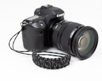 All Black Weave Camera Strap - Handmade  Paracord Strap - Shoulder Sling - Custom Rope  Strap - Neck Strap - Photography Photographer Gift