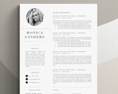 Minimalist Resume Template Word, Professional Resume, Cv Template, Executive Resume with Photo, Marketing CV, 1 page Resume Template