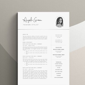 CV Template, Resume Template with Photo, Professional Resume Instant Download, Creative Resume Templates Word, Pages + Cover Letter Template