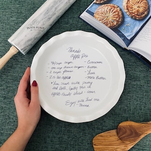 Gepersonaliseerde taartplaat met handgeschreven recept