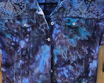 One-of-a-Kind Ice Dyed Cotton Jacket – Size XL | Style & Co