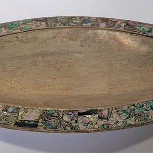 Vintage Los Castillo Abalone Inlaid Silver Tray