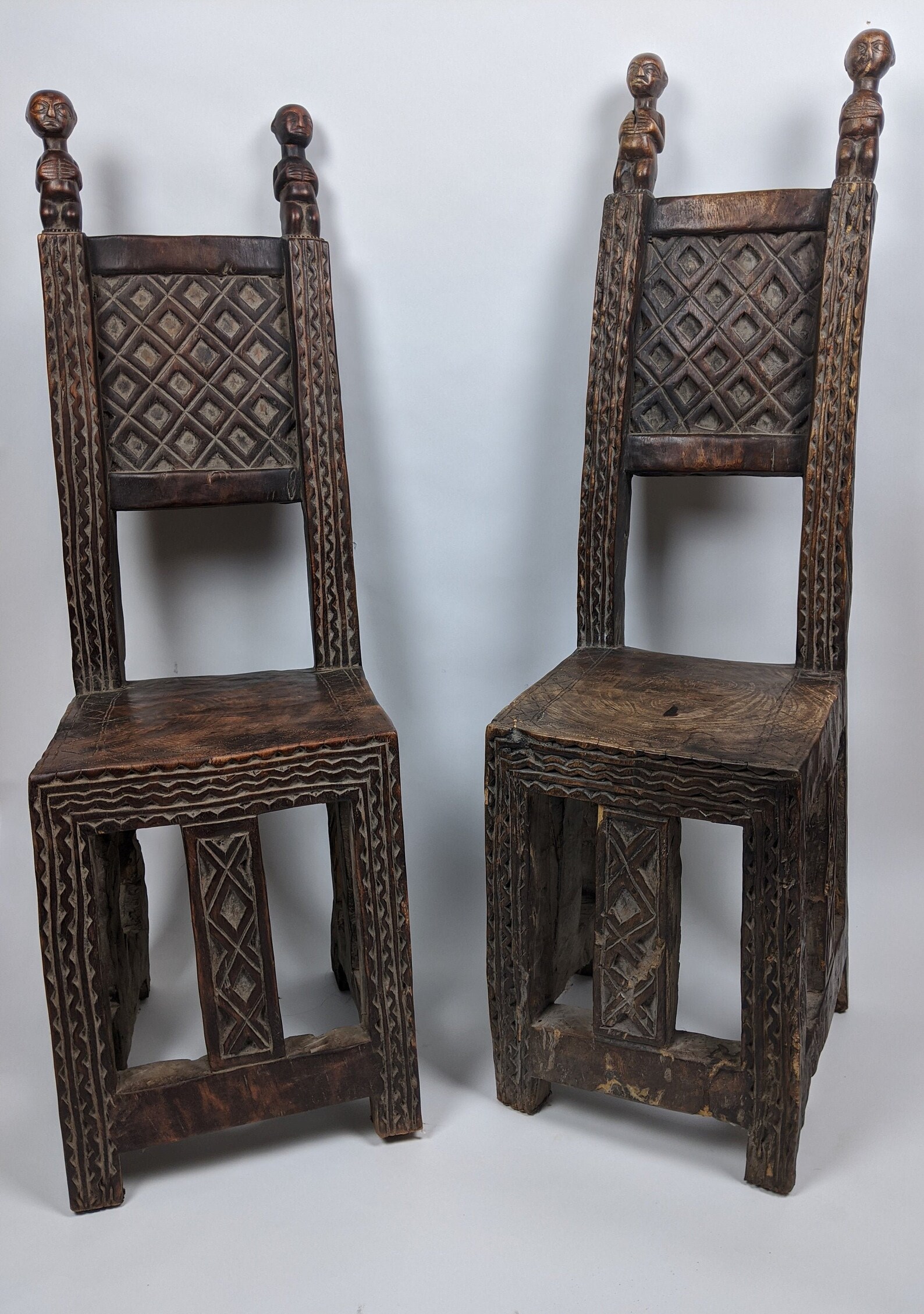 Antique African Chokwe Throne Chairs Pair - Etsy
