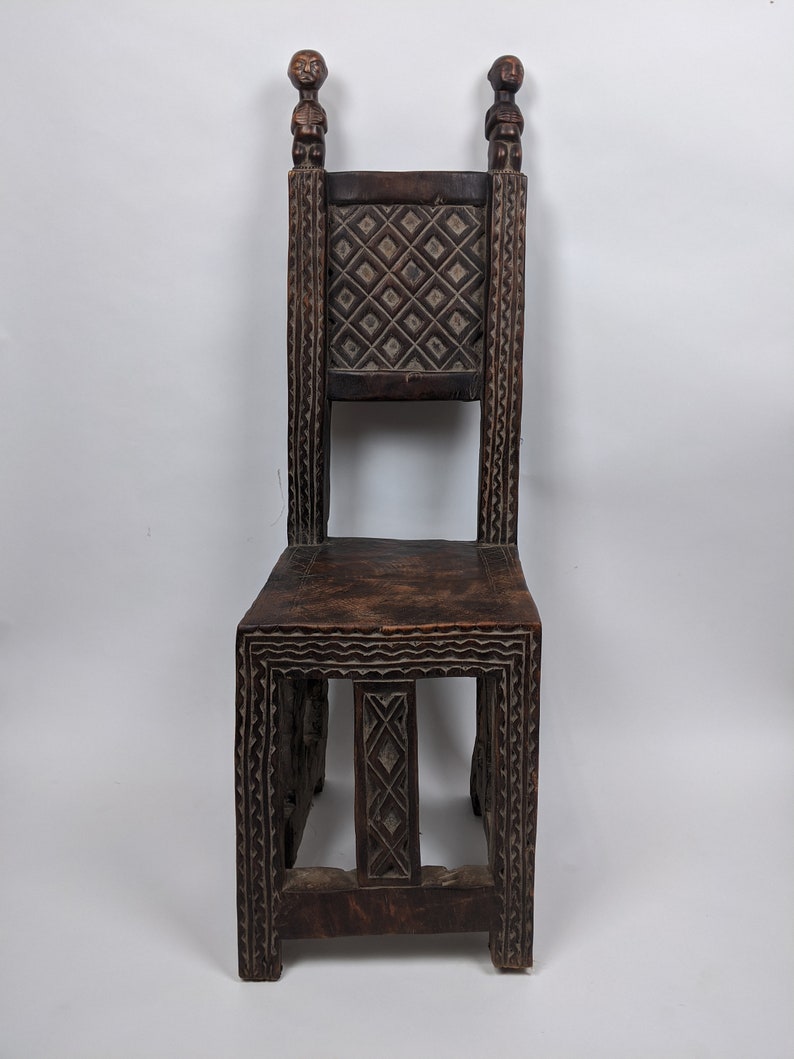 Antique African Chokwe Throne Chairs Pair Etsy