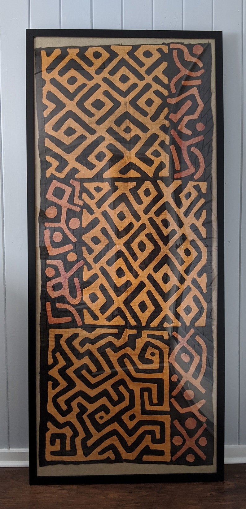 Framed Antique African Kuba Cloth 74 X 32 Etsy