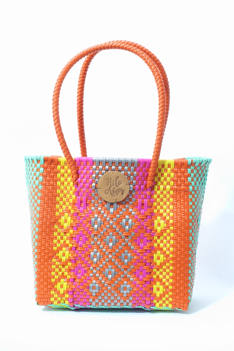 Lia Collection Mexican Plastic Totes Bag, Small Size, Oaxacan Bag - Etsy