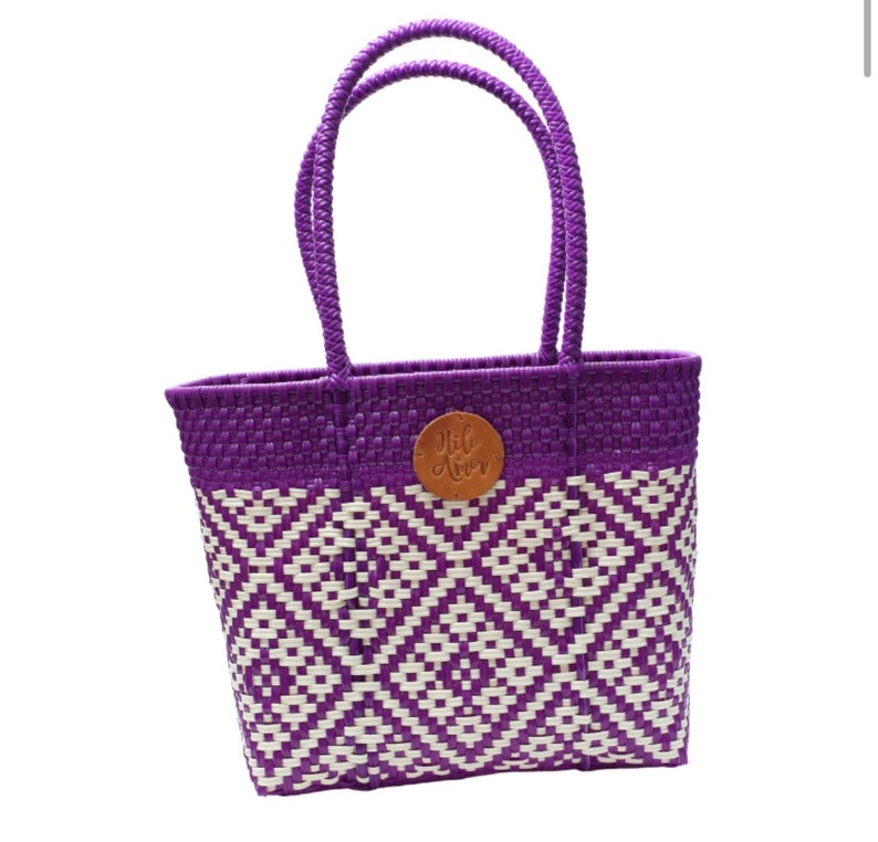 Lia Collection Mexican Plastic Totes Bag, Small Size, Oaxacan Bag Etsy