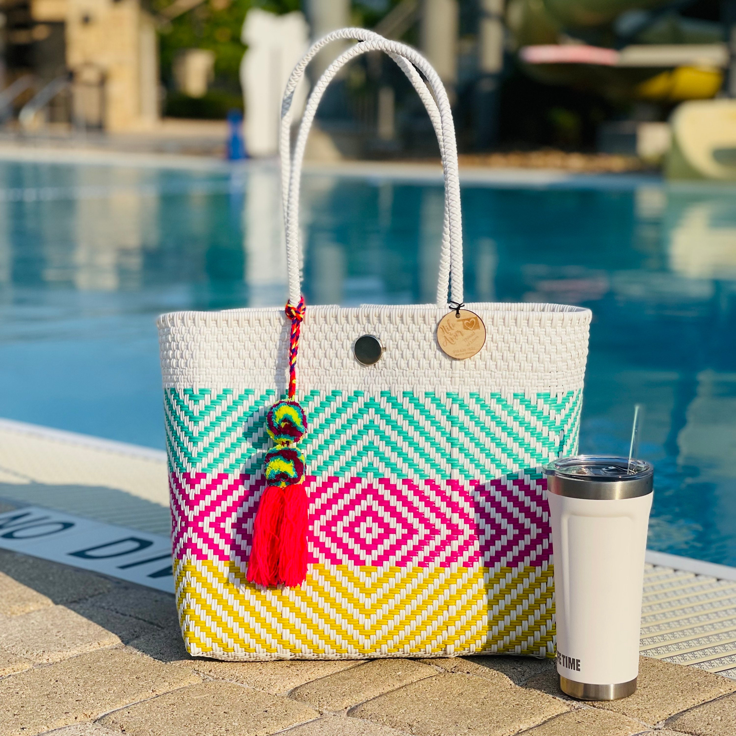 Handwoven Recycled Plastic Tote Bag Three Diamond Color Etsy UK