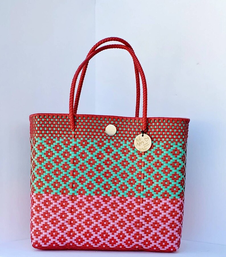 Handwoven Plastic Tote, Mexican Plastic Bag, Limited Edition XL Lia ...