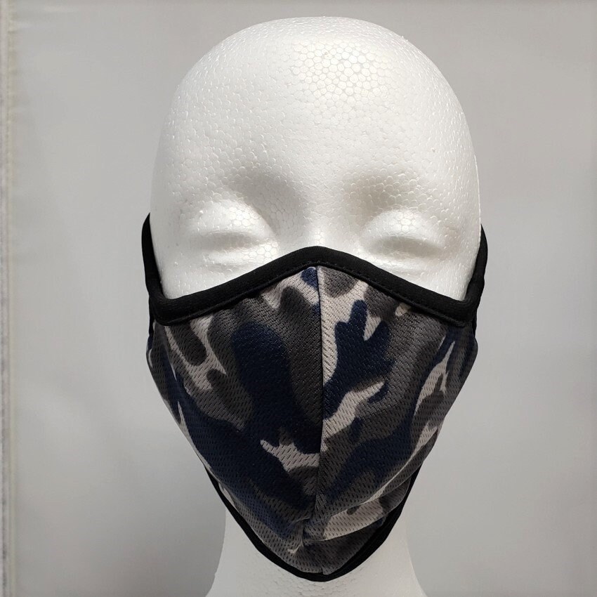 thumbnail image 2 of Reusable Double Layer Face Mask – Made In USA – White/Red/Black – One Size Adult Unisex 2 of 4