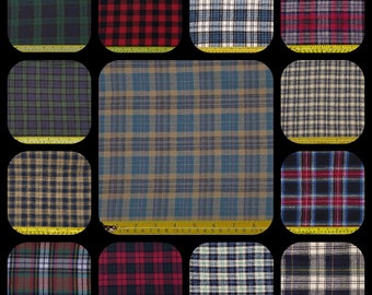Flannel Plaid-Tartan 100% Cotton **Free Shipping**By Yard (36"X60")