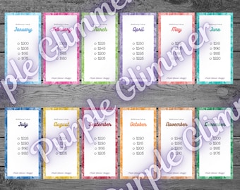 Bundel 10K Savings Challenge Tracker: maandelijks budget (afdrukbare pdf)