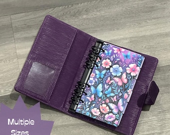Flowers & Butterflies Laminated Dashboard | Blue Pink Purple Planner Divider | A6, A5, 6 Disc Punched