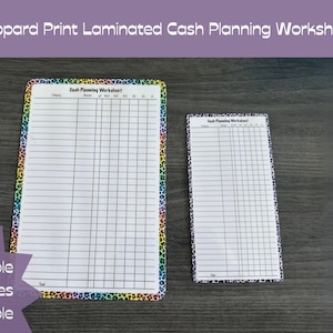 Leopard Print Laminated Cash Planning Worksheet