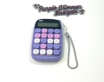 Purple Pocket Calculator – Battery Powered, Large Display, Lightweight & Stylish for Budgeting, School, or Office