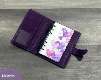Abstract Heart Watercolor Laminated Dashboard | Pink Purple Planner Divider | A6, A5, 6 Disc Punched