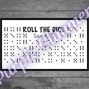 PRINTABLE Roll the Dice Savings Challenge Tracker || Budgeting || Money Challenges || Savings Tracker || Savings Challenge