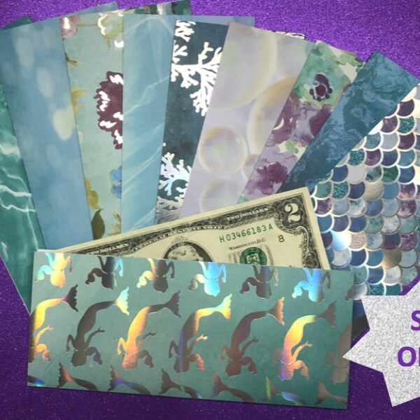 Teal Mermaid Envelopes Budget Envelopes, Cash Budget System,  Dave Ramsey Inspired , Laminate Cash Envelopes