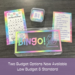 Bingo Savings Challenge: Rainbow Cash Envelope, Game Board & Cards