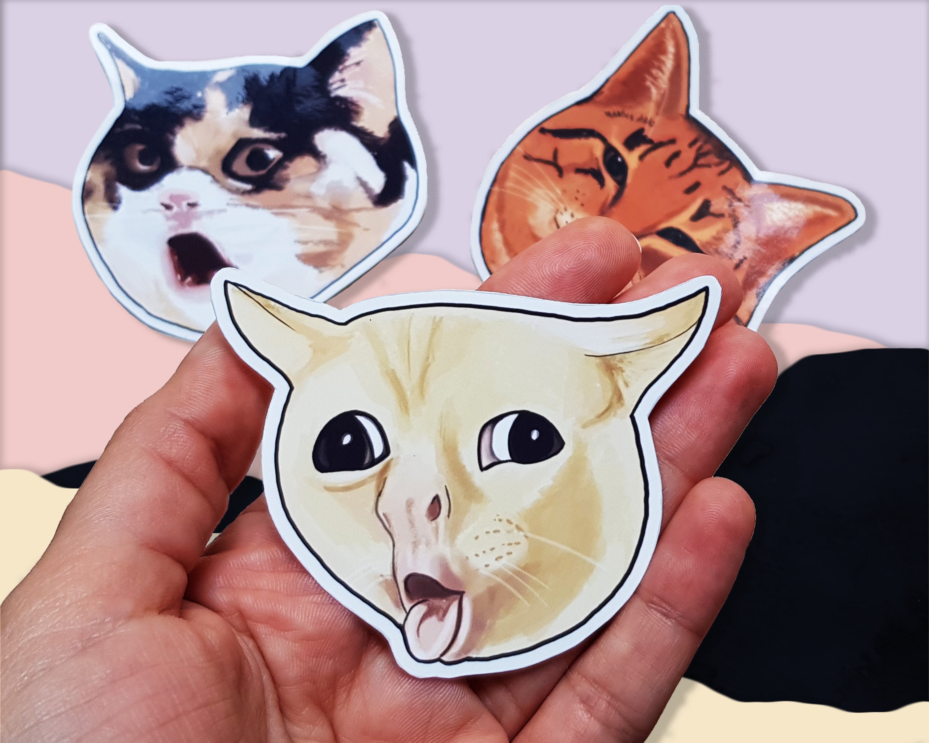 Coughing Cat Sticker Vinyl Sticker Funny Memes Cat Me vrogue.co