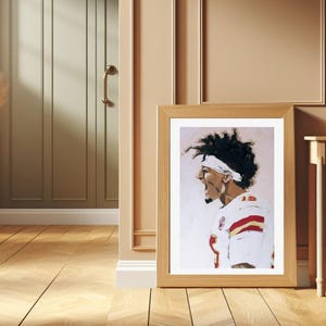 Impression de Patrick Mahomes 16 x 20, impression d&#39;art patrick mahomes, art patrick mahomes, art des chefs de kansas city, art du football, art nfl, impression d&#39;art nfl