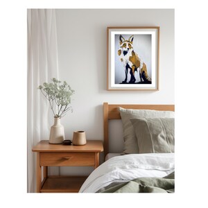 Golden Fox Art Print: Wildlife Wall Decor, Fox Artwork 16x20 Inches