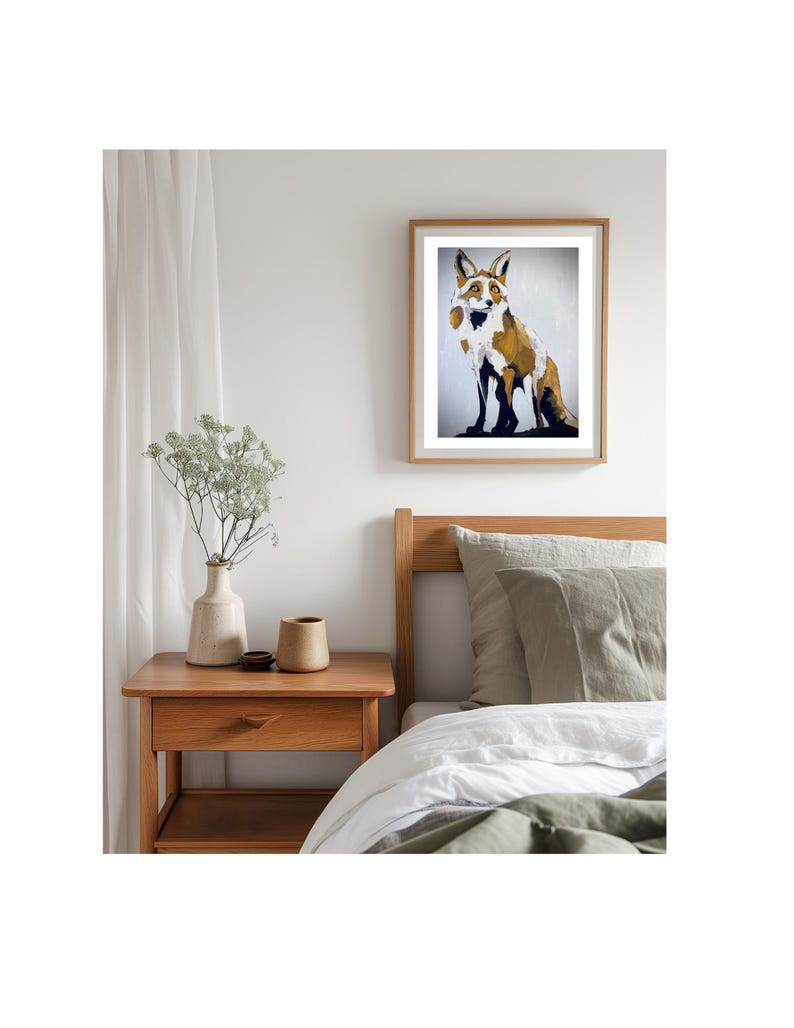 Golden Fox Art Print: Wildlife Wall Decor, Fox Artwork 16x20 Inches