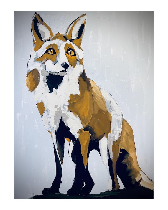 Golden Fox Art Print: Wildlife Wall Decor, Fox Artwork