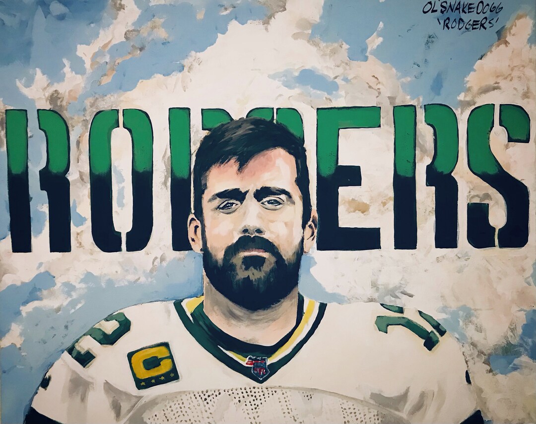 Aaron Rodgers Art Print Green Bay Packers Art Aaron Rodgers Etsy