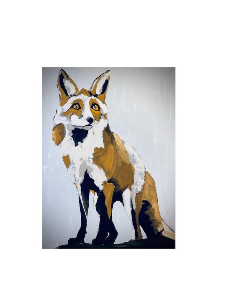 Golden Fox Art Print: Wildlife Wall Decor, Fox Artwork image 4