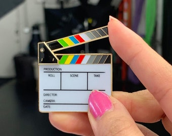 MOVABLE Film Slate Enamel Pin (Blank) - By Chloe Cruz