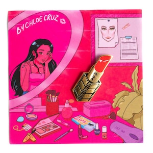 Makeup Artist | Lipstick | MUA | Beauty | Enamel Pin - By Chloe Cruz