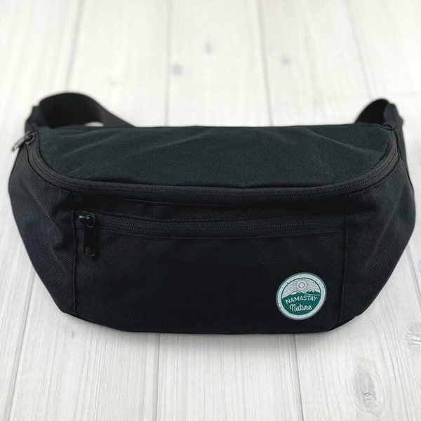 Black Fanny Pack, Crossbody, Sling, Waist Bag, Belt Bag Hiking Gifts for Men and Women, Running Gifts, Outdoor Gift Ideas for Her and Him