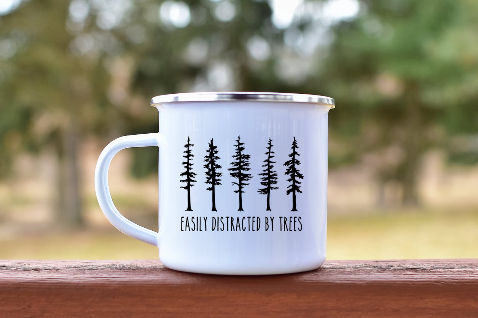 Pine Tree Camping Mug Enamel Outdoor Coffee Mug Metal Coffee Etsy