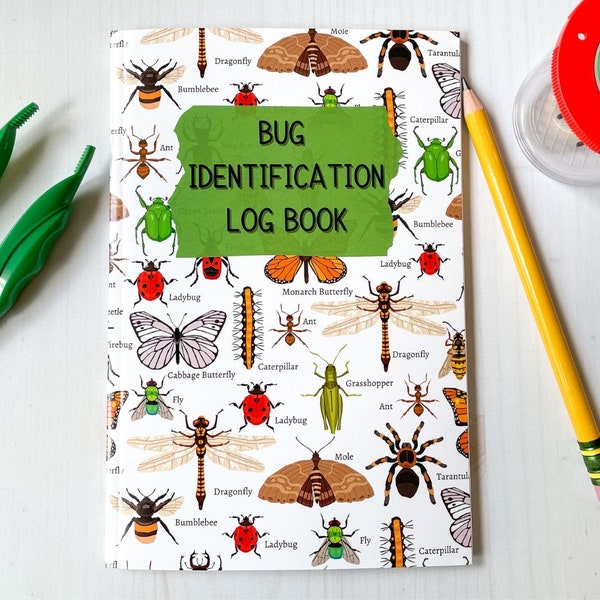 Insect Identification Log Book for Kids, Bug Specimen Notebook, Entomology Gift,  Insect Activity Prompts Logbook, Backyard Bug Hunter Book