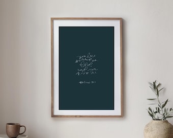 Minimalist Calligraphy Vertical Posters, Psalm 139:1 Wall Decor, Matte Scripture Art Print, Home Office Decor, Religious Gift, Unframed