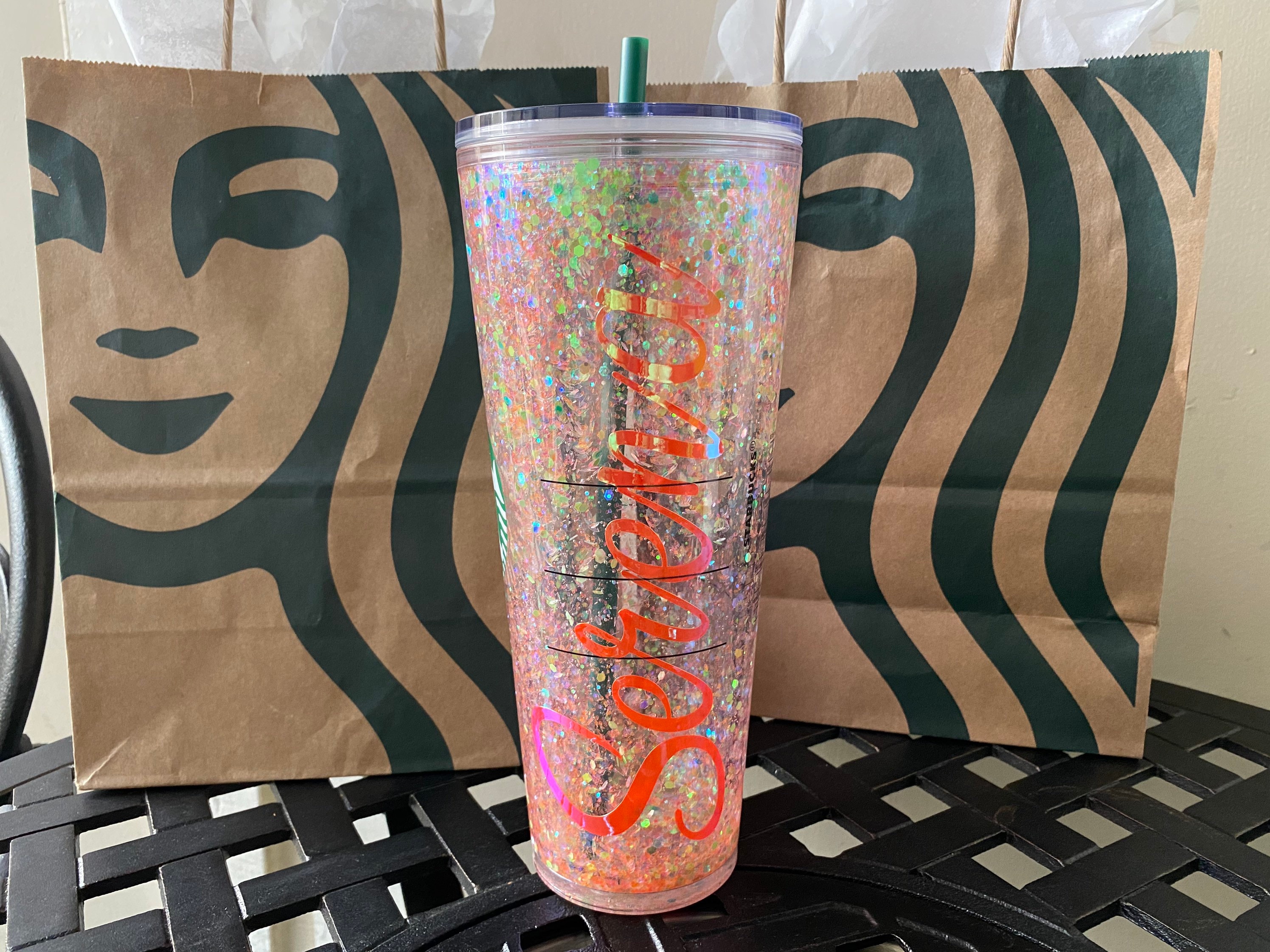 Starbucks Snowglobe Summer Tumbler Personalized Etsy