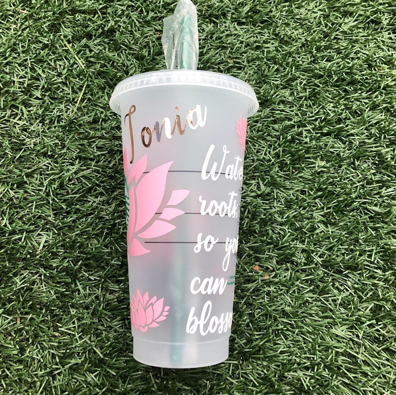 Personalized Starbucks Cup Reusable Lotus Flower Etsy