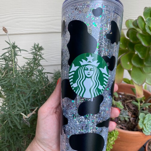 Starbucks Cow Print Snow Globe Tumbler Etsy