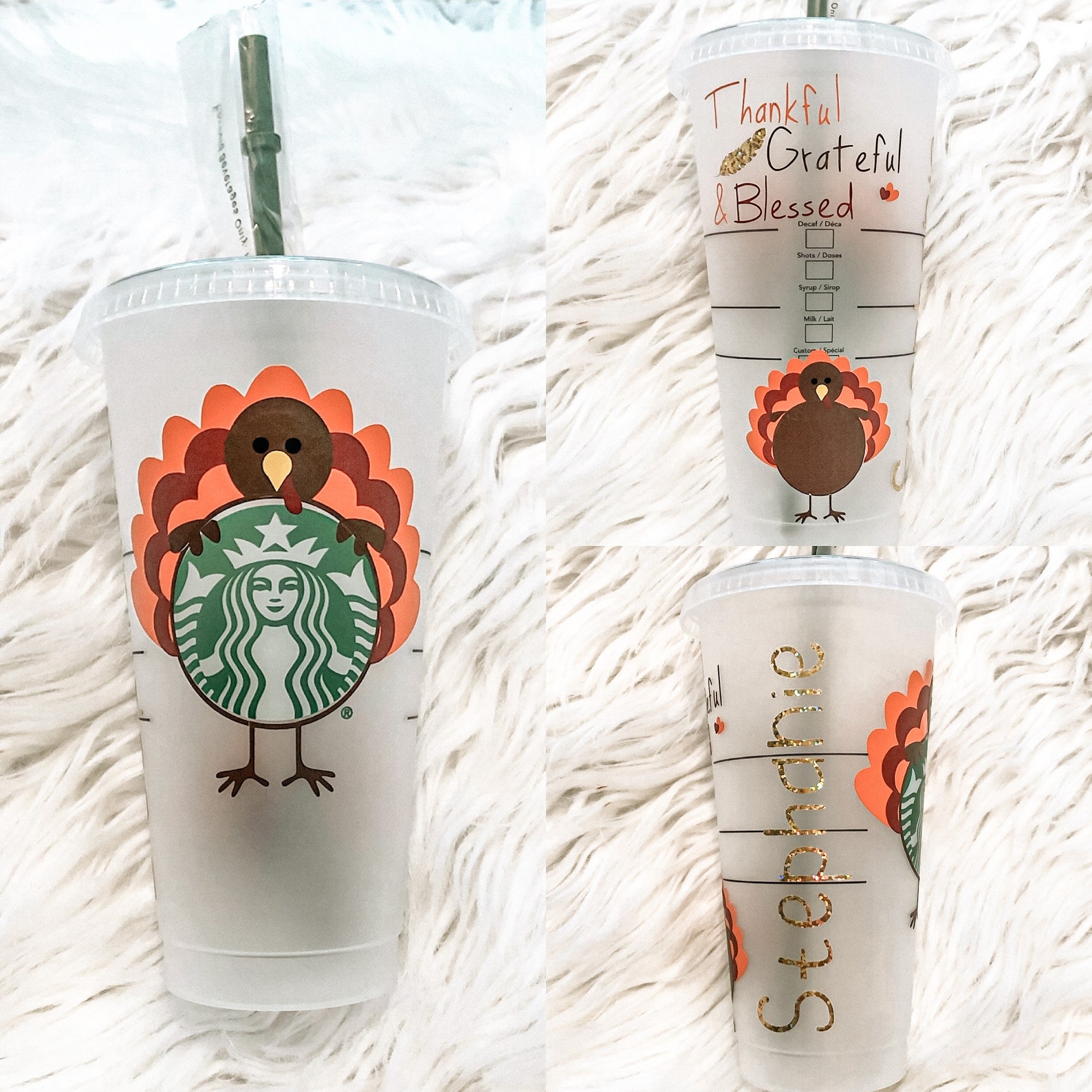 Thanksgiving Turkey Starbucks Cup Personalized Etsy UK