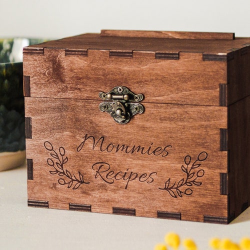 4x6 Recipe Box With Dividers and Recipe Cards Personalized Etsy